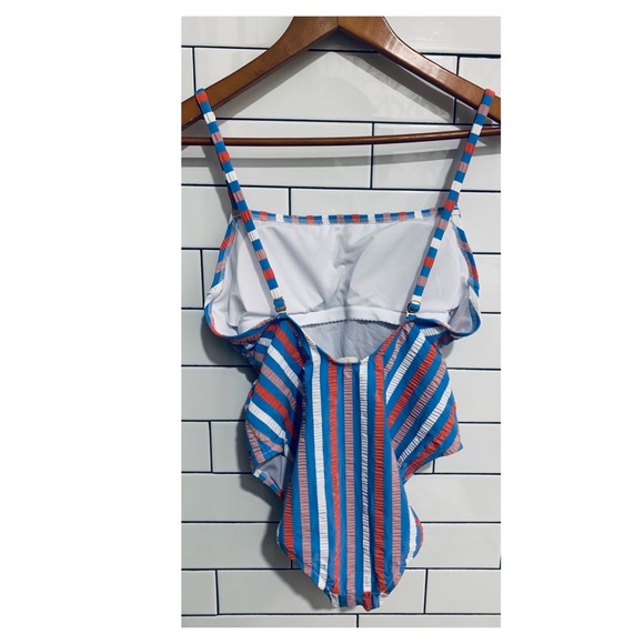 Jessica Simpson Miami stripe tie one piece swim suit M - Picture 3 of 5